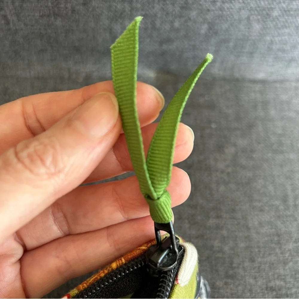 Baseball Themed Small Wallet / Coin / Travel Zipper Pouch, Green, Black